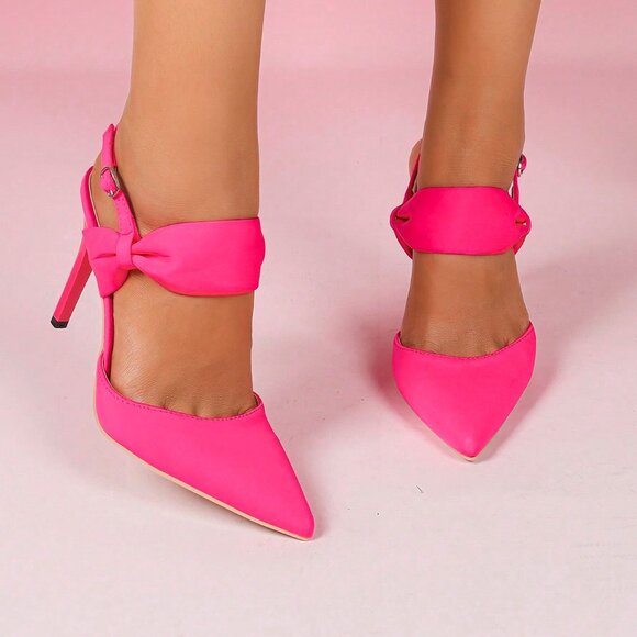 Hot Pink Sexy Women's Pointed Toe High Heels - Picture 3 of 6